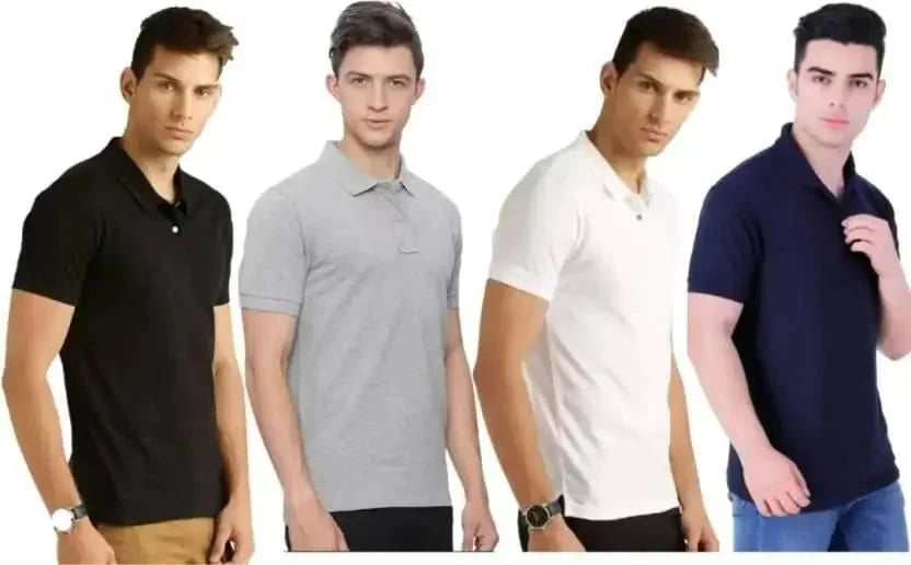 HALF SLEEVES MENS POLO T-SHIRT PACK OF 4